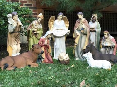 Traditional outdoor Nativity set