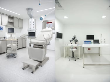 Embryo Clinic επένδυση χειρουργείου- τοιχοποιία - ταβάνι υγειονομική καμπύλη.
