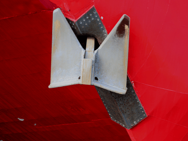 White Red Boat Anchor