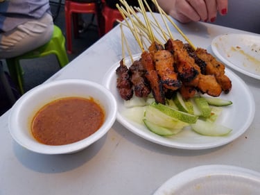 So much Chicken Satay on Satay Street in Singapore