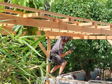 Structure pergola ouverte jardin
