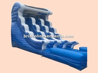 brincolines de agua con olas doble resbaladillas
