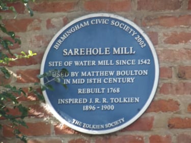 Plaque de sarehole mill évoquant Tolkien
