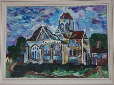 a painting of Van Gogh's painted church