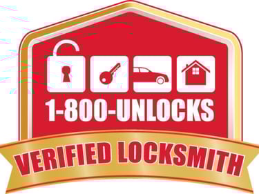 1-800-Unlocks Verified Locksmith certification badge