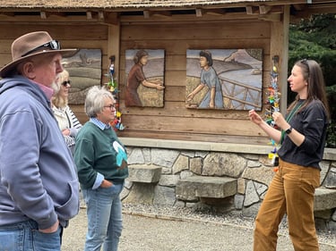 guide is explaining Japanese Exclusion Memorial History 