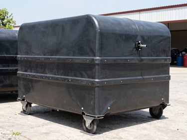 Used agricultural baler in the Pachuca yard under bright natural daylight, eye-level three-quarter view, sharp focus on mechanical details, crisp outdoor vehicle photography.