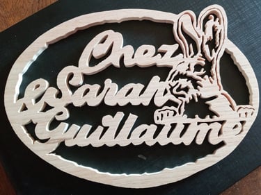 plaque de porte artisanale personnalisée