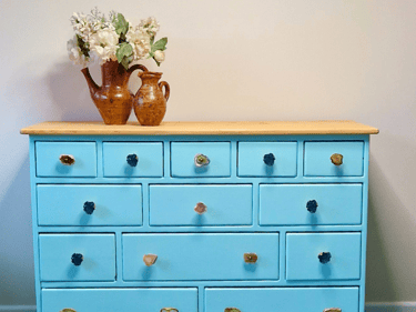 Upcycled chest of drawers painted in Fusion - Little Teapot