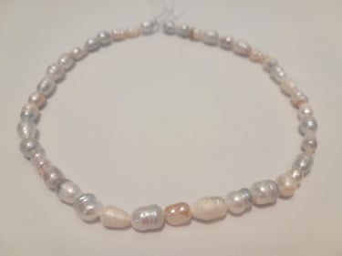 gray pearl necklace and white howlite bracelet for emotional balance calm feminine elegance and lunar energy