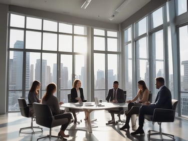 A diverse team engaged in a dynamic workshop focused on transformation readiness.