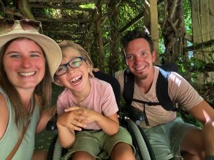 Jon, Sue and Jake, owners of Lost Lemon RV Park, Campground and cabins