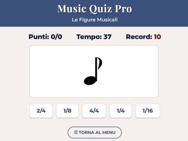 Figure Musicali Interattive - Quiz app per imparare la durata delle note