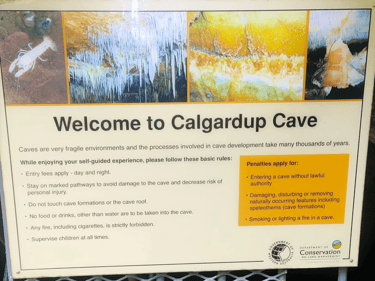 Calgardup cave sign