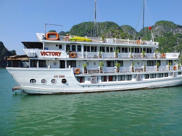 a large boat in the water