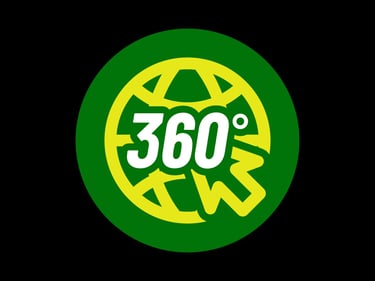 Logotipo de Estrategia 360°, marca de Suazo Consulting, con diseño circular en colores.