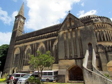 Historic Roman Catholic church in Stone Town Zanzibar, a landmark with unique architecture and cultural heritage in the heart