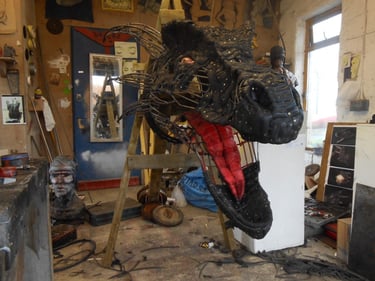 Dragon's head, commissioned by Game of Thrones studios, Banbridge, N. Ireland