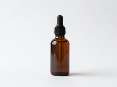 A front-facing studio shot of a dark phenyl bottle on a clean white surface, crisp clinical lighting.