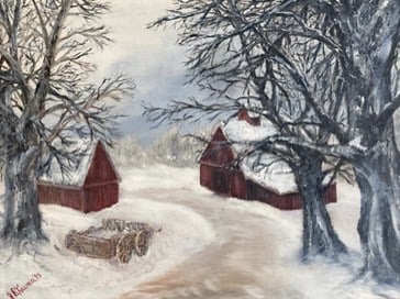 Winter Farm 45.72 x 60.96 cm Oil on canvas In private Collection