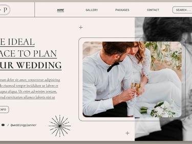 Elegante diseño de sitio web para organizadores de bodas