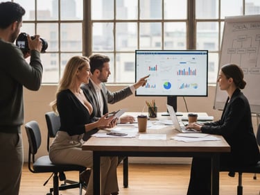 mature onlyfans creator discussing progress with agency