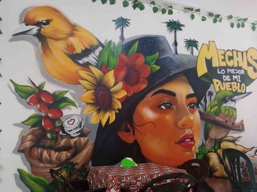 Mural, restaurante mechis cajamarca