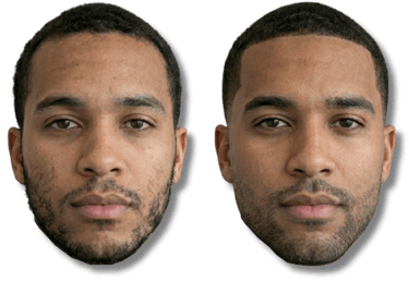 Side-by-side comparison of a man with an unkempt beard versus a groomed stubble beard style.