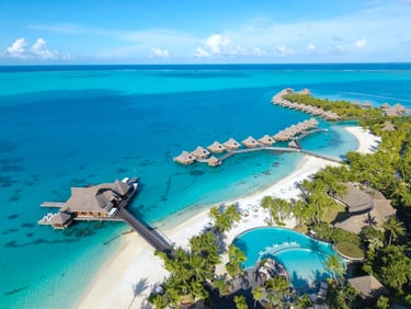 Conrad Resort Bora Bora beach view