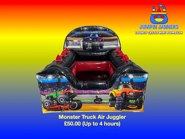 Monster Truck Car Themed Ball Pond Bouncy Castle Hire Plymouth
