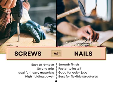 Screws vs. Nails: Which One is Better for Your Project?