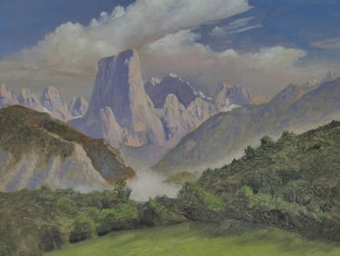 El Naranjo de Bulnes - oleo en panel. 30x40cm