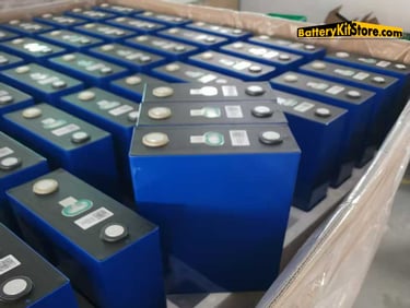 a box of LiFePO4 prismatic battery cells
