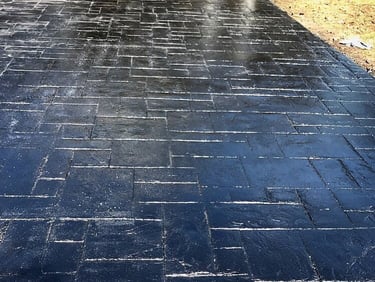concrete concrete stamped driveway