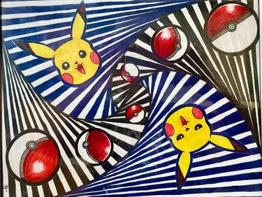 abstract pikachu drawing.