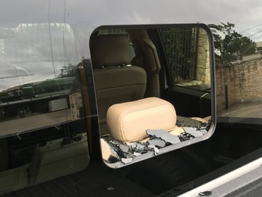 broken truck sliding window
