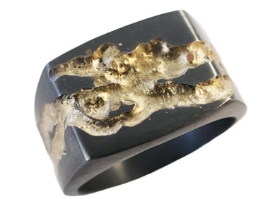 Rough Distressed Silver Signet Ring. Brutalist Jewelry