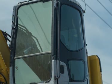 cat dozer heavy equipment glass repaired