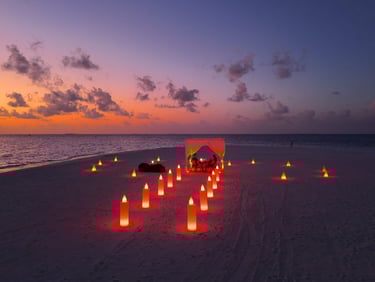 Anantara Kihavah Maldives private beach dinner