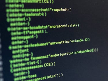 Extreme close-up of a terminal interface running clean automation scripts, green code on a dark screen, sharp focus, high contrast.