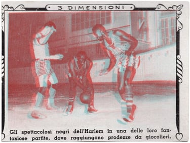 1953 Lampo Sport Magico 3 Dimensioni Harlem Globetrotters Basketball Card