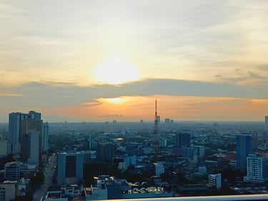 Sunset from Penthouse QC, Manila Bay over at the distance