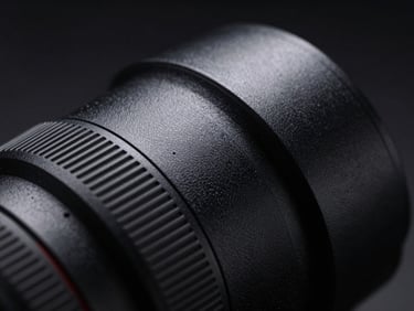 Ultra-close macro shot of a sleek product render, showing intricate packaging texture and dramatic studio lighting on a dark background, cinematic mood.