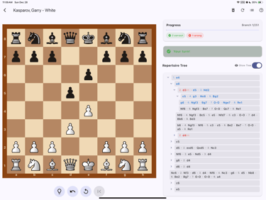 train against a chess opening tree