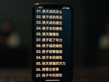 Cinematic close-up of a smartphone displaying a vertical sermon video, high-retention gold captions on screen, dark moody studio background, shallow depth of field, 35mm film