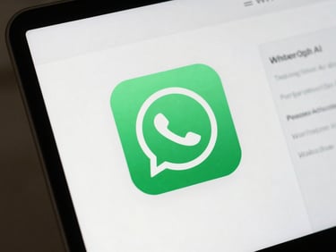 Macro clean screenshot of an e-commerce dashboard showing a conversational AI interface on WhatsApp, natural daylight, soft shadows, minimalist design.