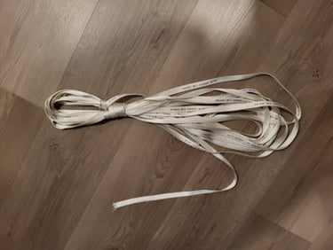Lineman's rope coil technique. Tangle free mule tape and extension cords.
