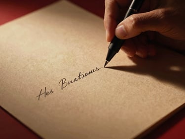 An elegant writing environment, close-up of editorial hand-written markups on heavy archival paper, dramatic low-key lighting, 35mm