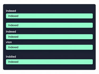 Clean database schema layout showing indexed columns, high-contrast developer style
