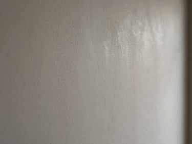 Macro close-up of smooth warm grey microcement texture, delicate trowel marks, soft natural side-light